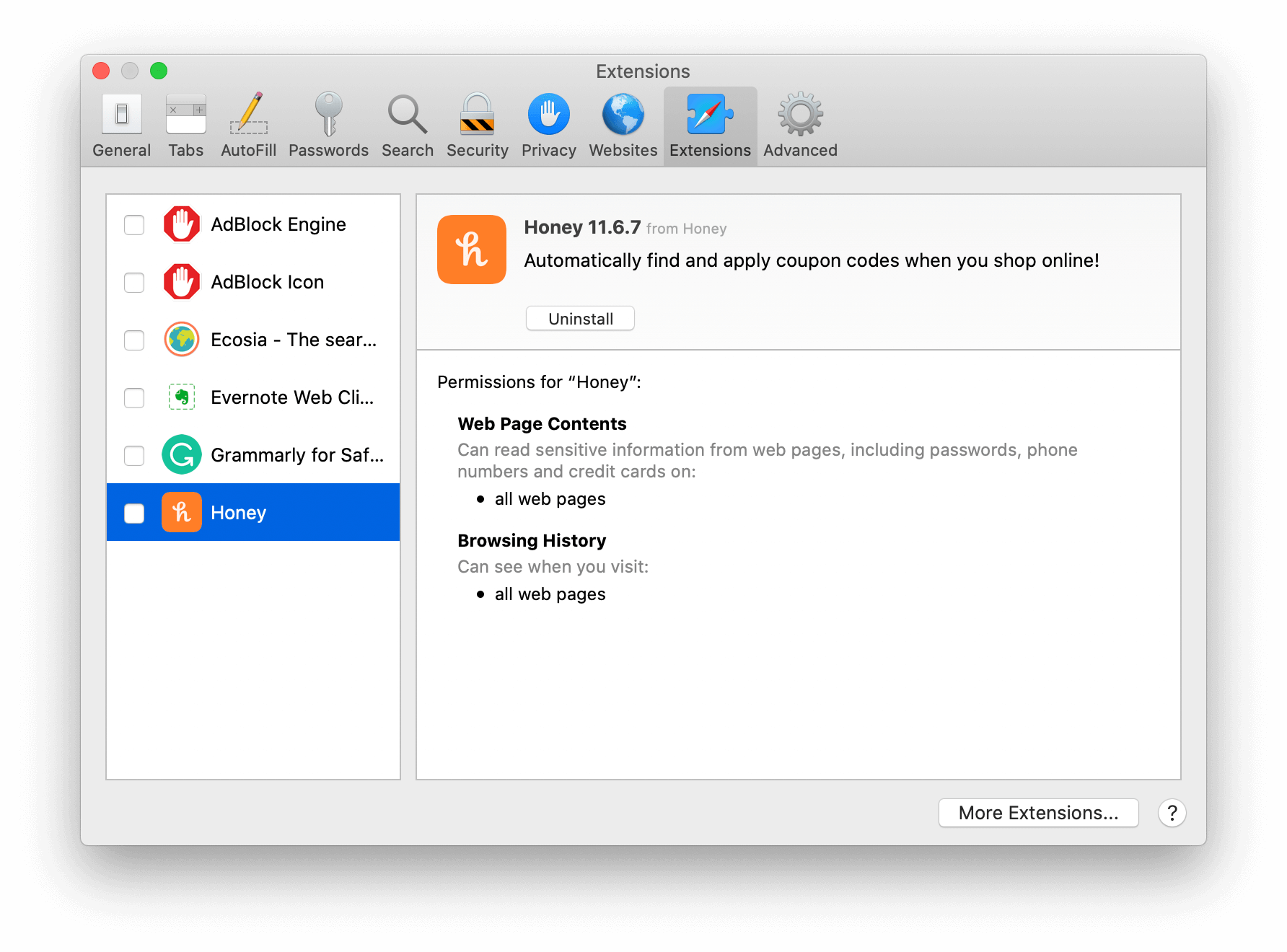 chrome for mac manage extensions